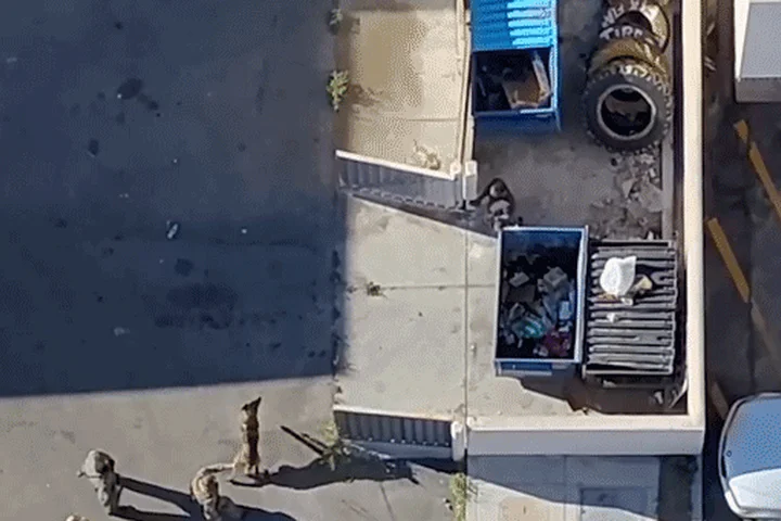 Video shows police drone track down madman after alleged rampage with stabbing, shooting, crash into store