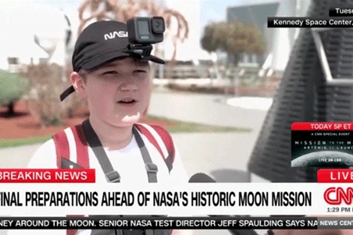 Child goes viral for excited, blunt response to reporter's question about Artemis II moon mission