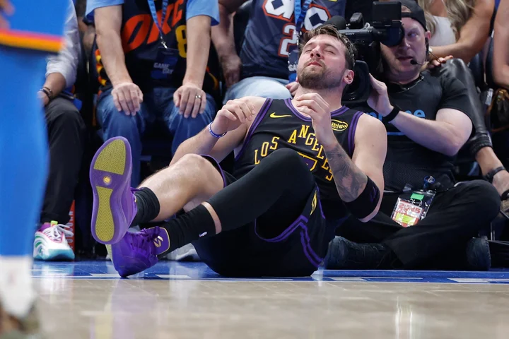 Lakers handed one of heaviest defeats by Thunder and hit by Doncic injury