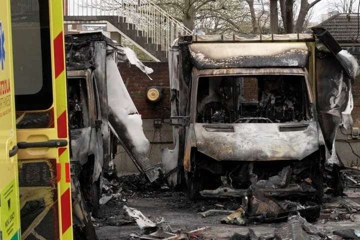 Three charged after four Jewish community ambulances set on fire in London