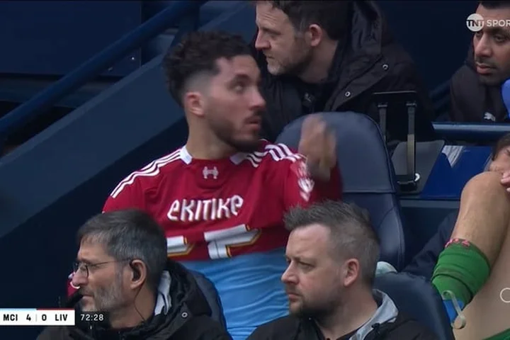 Man City winger seen wearing Liverpool striker’s shirt on bench during FA