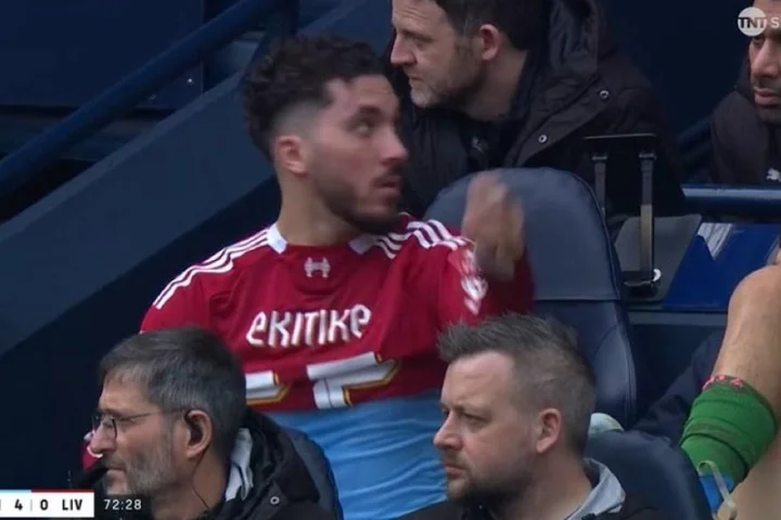 Rayan Cherki ordered to remove Liverpool shirt on Man City’s bench during FA Cup tie
