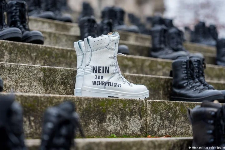 Young German men refusing military service