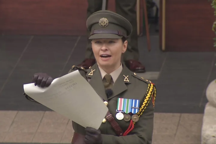 Proclamation read outside GPO during commemoration