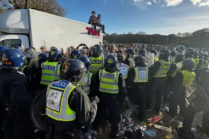 Missiles thrown at police after 2,000 people attend illegal rave