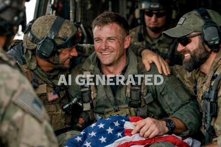 Generated photo of airman after Iran rescue mission