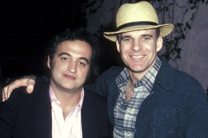 Steve Martin and Chevy Chase conspired to sneak banned 'SNL' star John Belushi onto 'Tonight Show': book