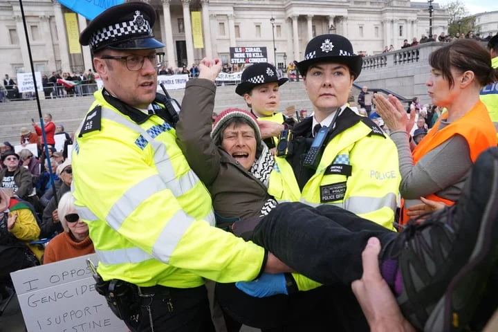 Police make arrests at protest against Palestine Action ban in central London