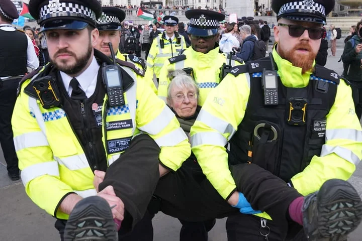 Palestine Action ban protest in London sees 523 people arrested including 87-year-old