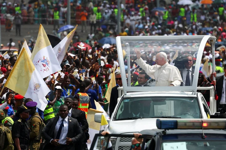 Pope Leo calls on Cameroon to reject violence as 120,000 join Mass