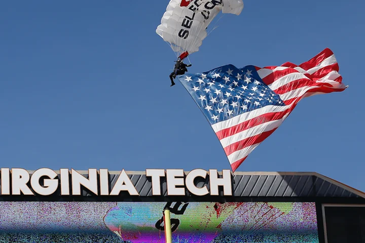 Parachuter crashes into Virginia Tech scoreboard before spring game; no serious injuries reported