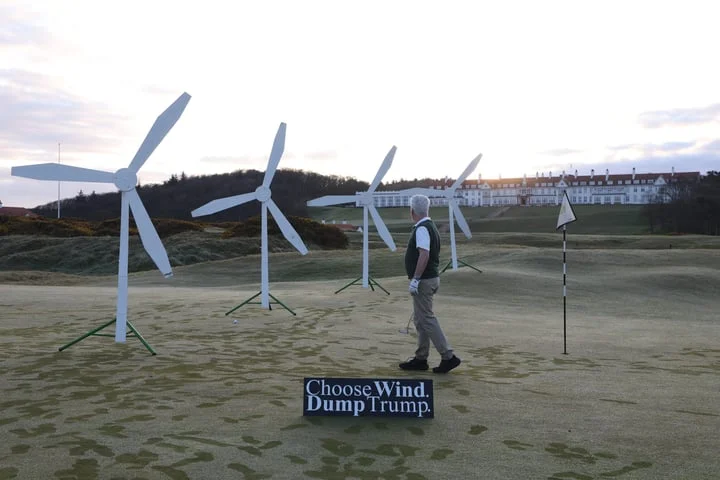 Environmental activists stage demonstration at Trump golf course