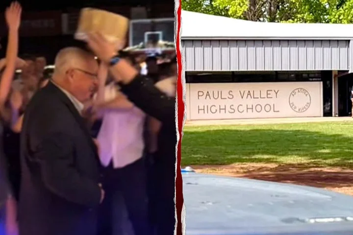 Students crown Oklahoma hero principal prom king weeks after he stopped attempted school shooting