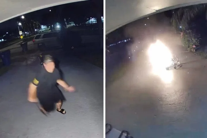 Electric wheelchair bought at a thrift store explodes after woman drags it out of her home