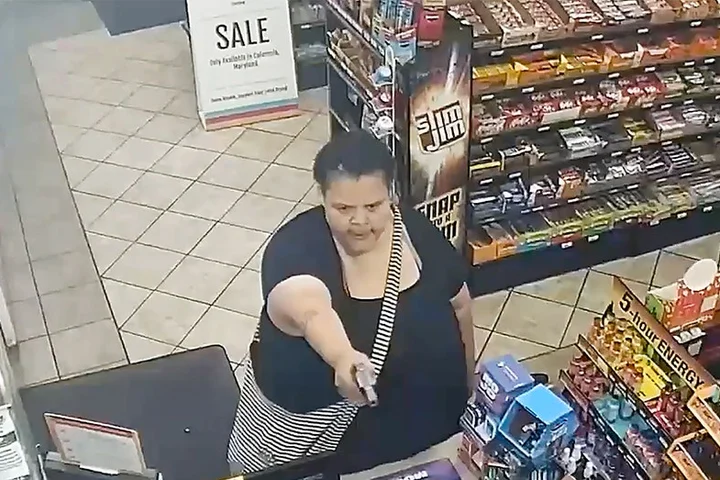 Woman opens fire on Maryland gas station clerk during attempted robbery