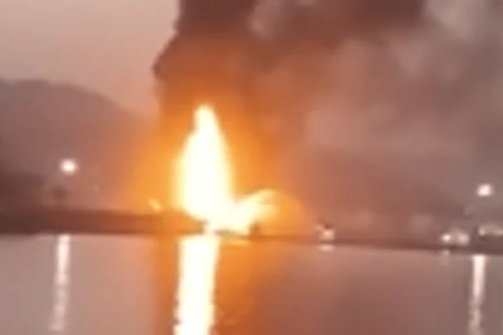 Iran attacks UAE sparking huge oil depot blaze amid Strait of Hormuz clash