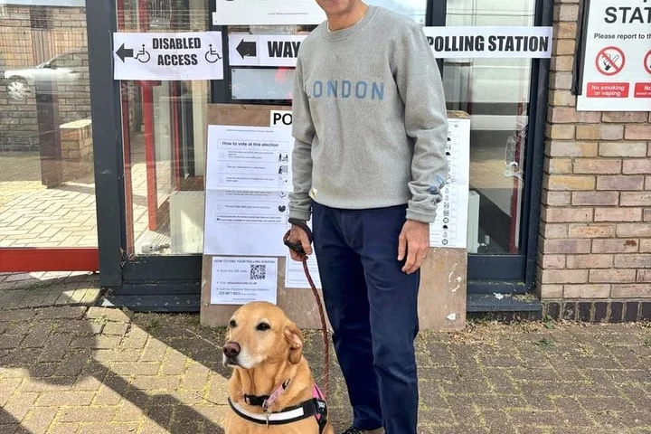 London's dogs join owners at polling stations on election day