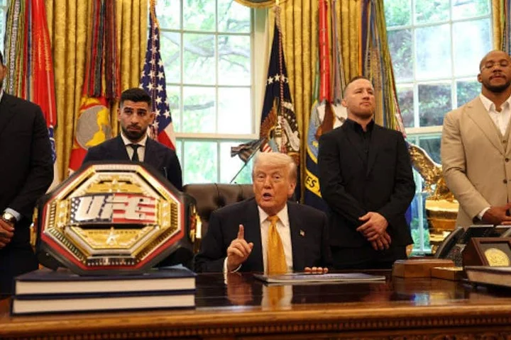 UFC stars visit Oval Office, thank President Trump for transforming the sport with historic White House fight