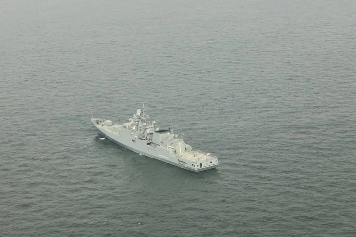 Royal Navy has been monitoring Russian warship off UK coast for an entire month