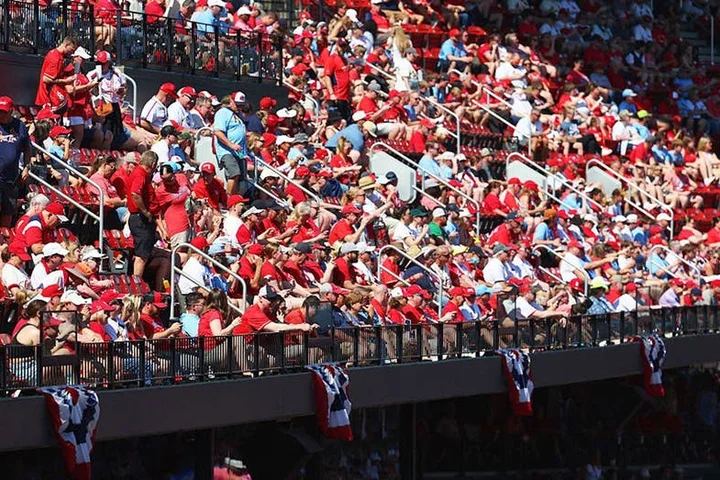 Harrowing video shows man trying to jump from Busch Stadium upper deck before fans intervene