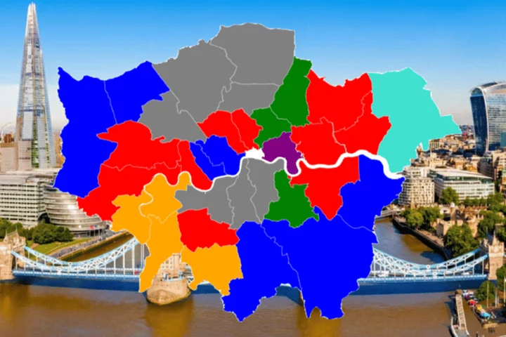 What happens at the 7 London councils where no party won a majority?
