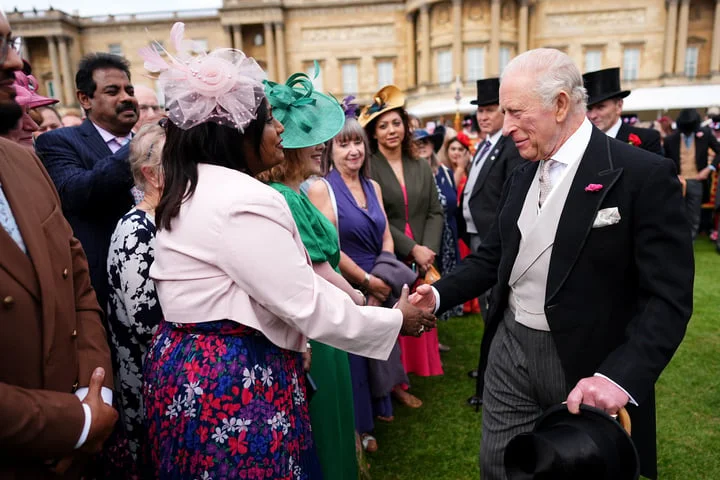 I totter along, says King as he jokes about getting older at palace garden party