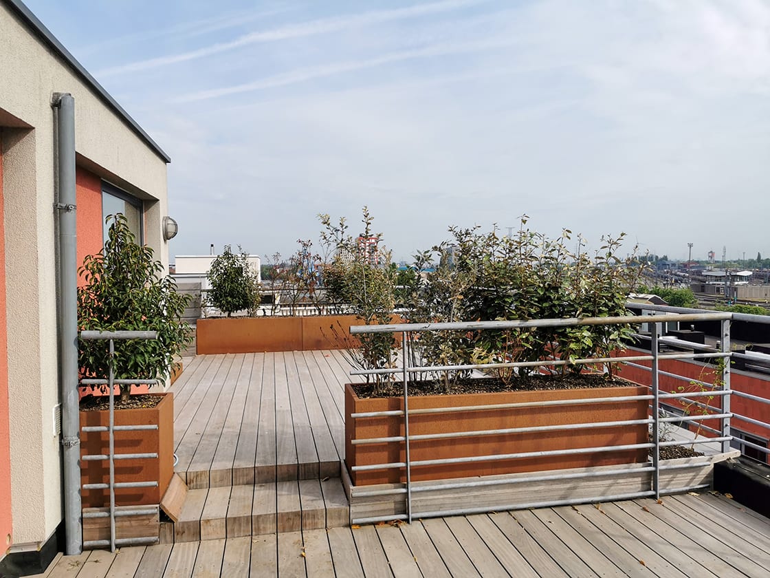 Dakterras met plantenbakken in Gent, foto 4