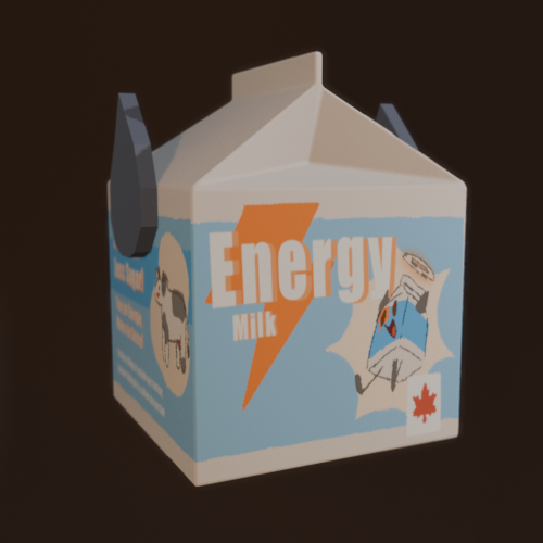 a carton of white Super Energy Milk