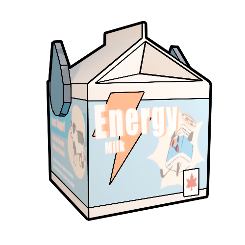 a carton of white Energy Milk