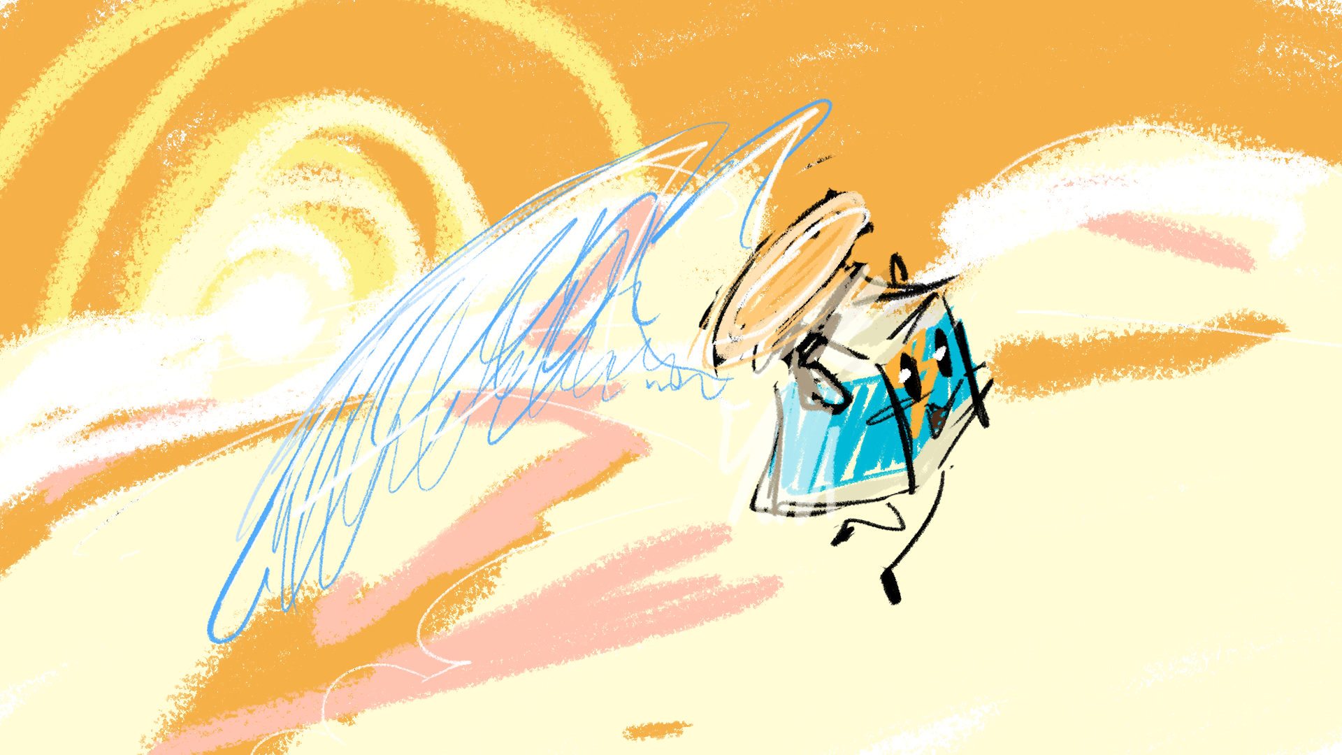 white milk flying in the clouds