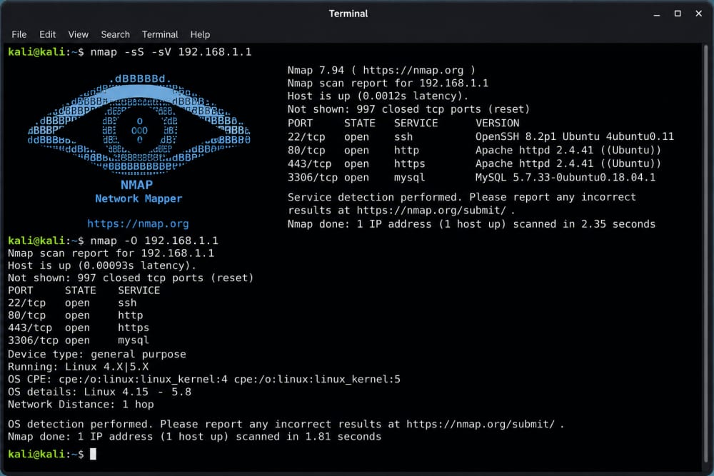 20260531 172613 Nmap network scan in terminal