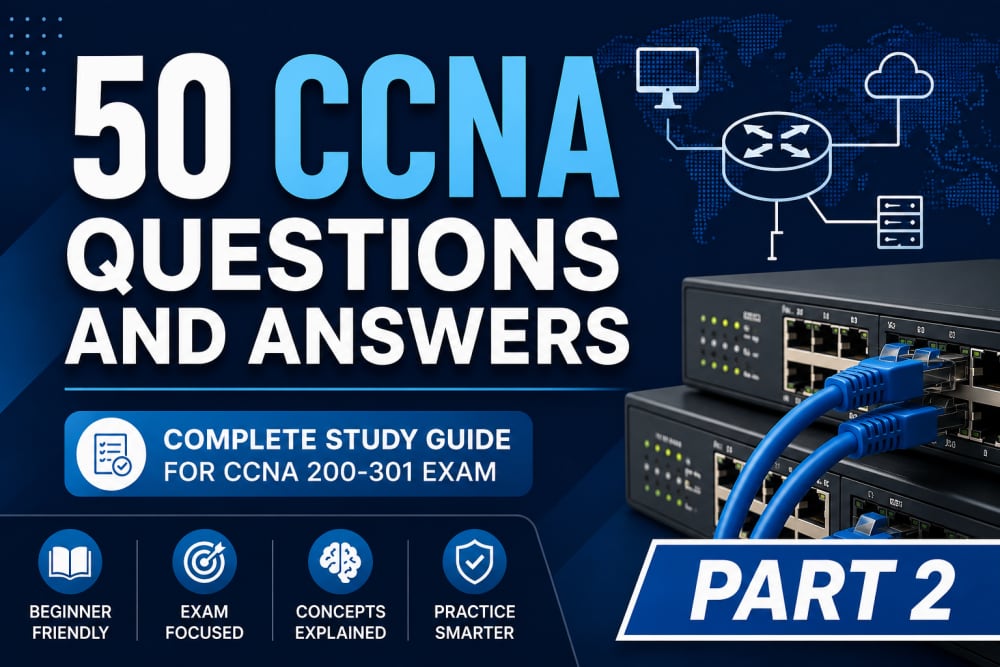 50 CCNA Questions and Answers: Complete Beginner-Friendly Study Guide for CCNA 200-301-Part 2