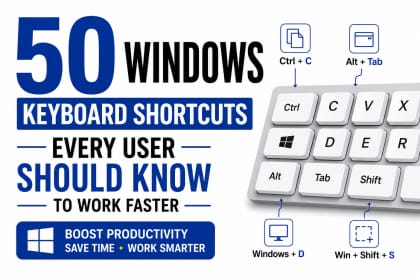 50 Windows Keyboard Shortcuts Every User Should Know to Work Faster
