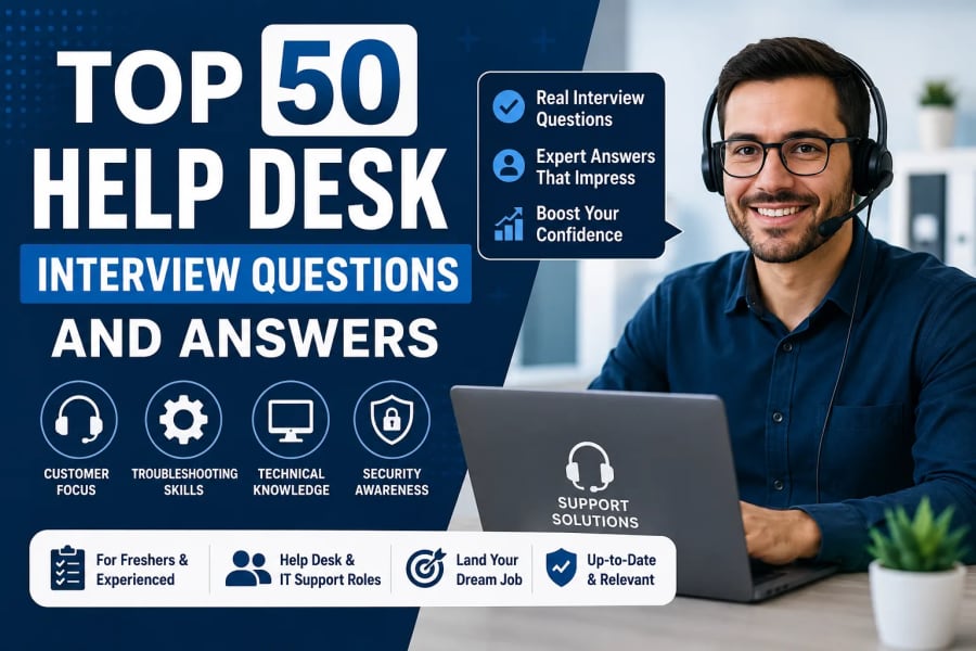 Top 50 Help Desk Interview Questions and Answers: Complete Technical Support Preparation Guide
