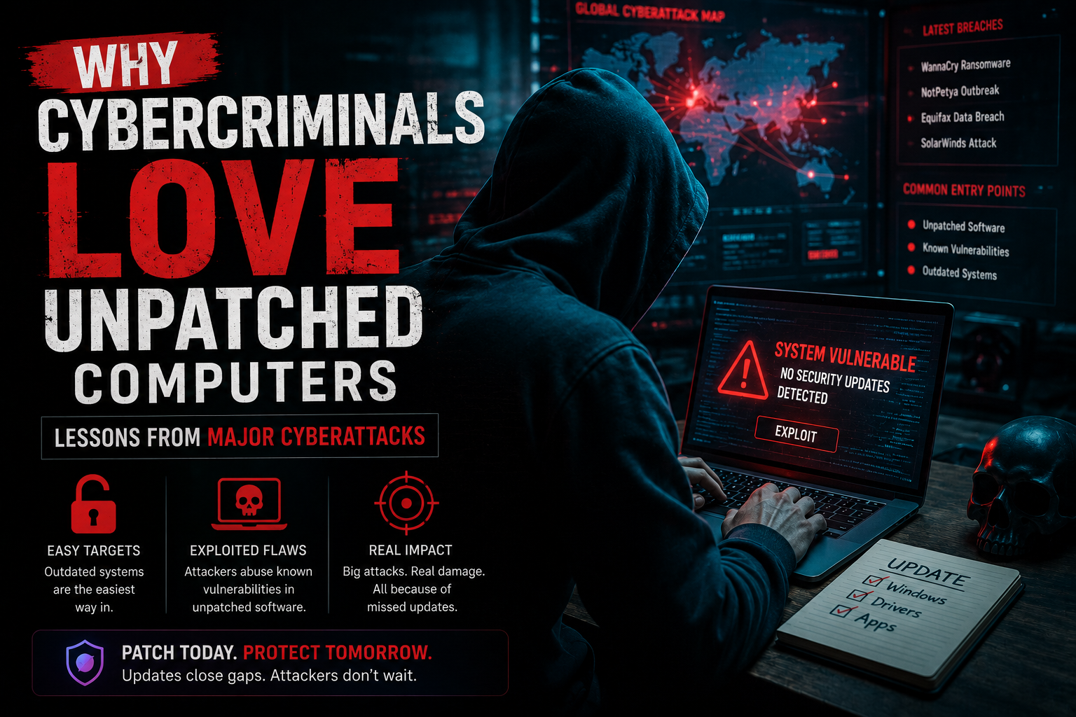 Why Cybercriminals Love Unpatched Computers: Lessons from Major Cyberattacks