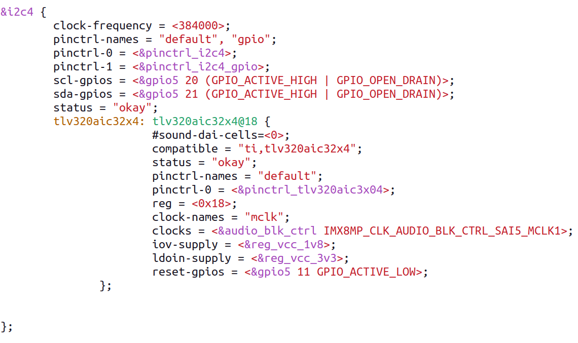 i2c-codec-configuration