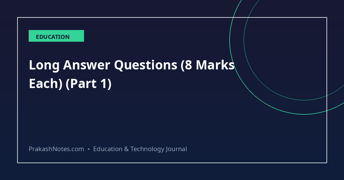 Long Answer Questions (8 Marks Each) (Part 1)