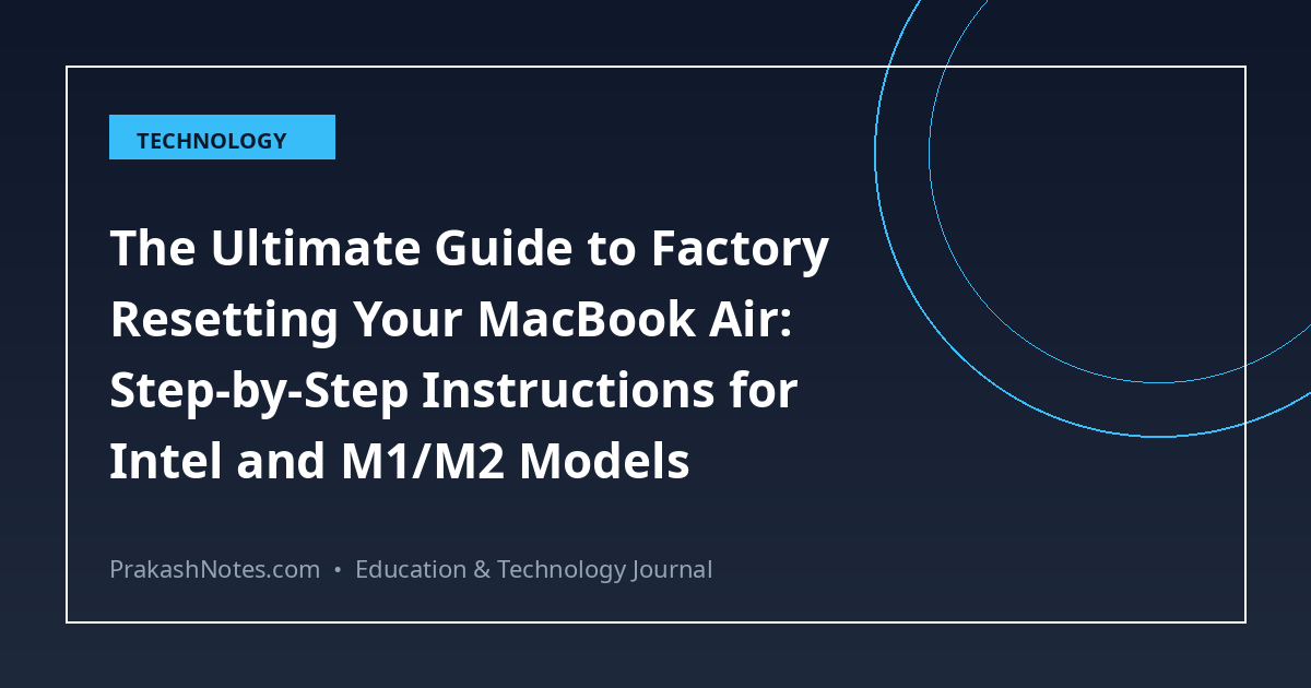 The Ultimate Guide to Factory Resetting Your MacBook Air: Step-by-Step Instructions for Intel and M1/M2 Models