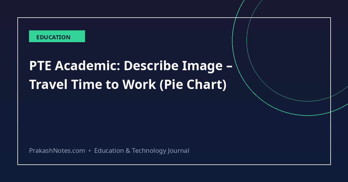 🗣️ PTE Academic: Describe Image – Travel Time to Work (Pie Chart)