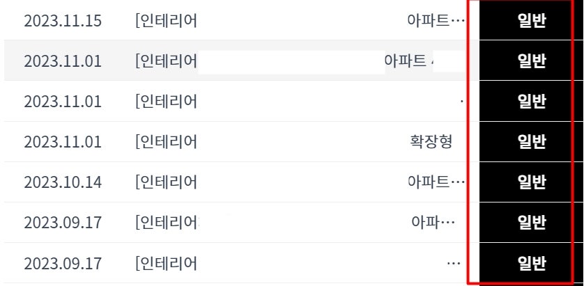 타 업체 인테리어 브랜드 블로그 지수 결과