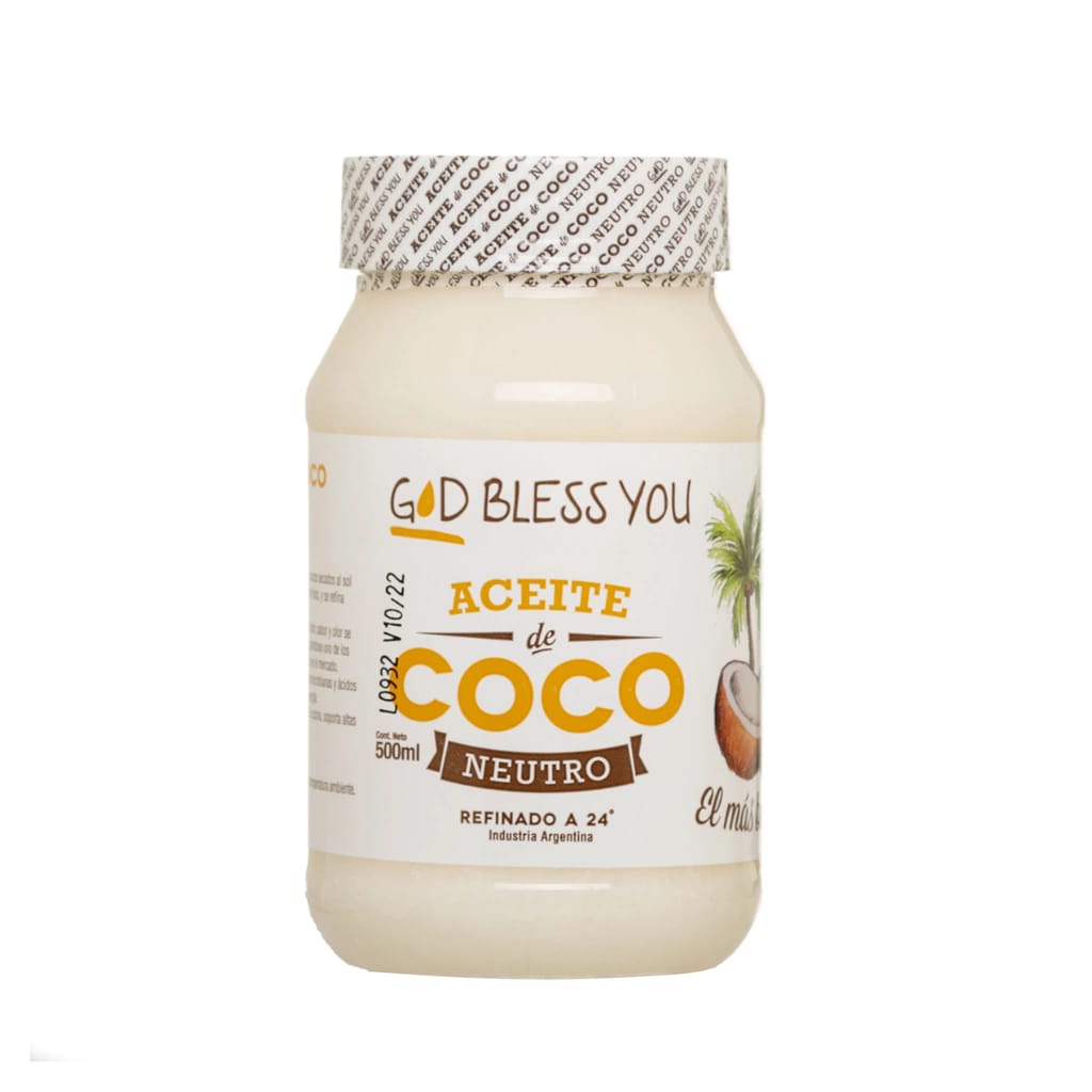 ACEITE DE COCO NEUTRO GOD BLESS YOU 500 ML - Imagen 1