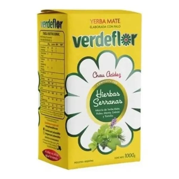 YERBA MATE VERDE FLOR HIERBAS SERRANAS