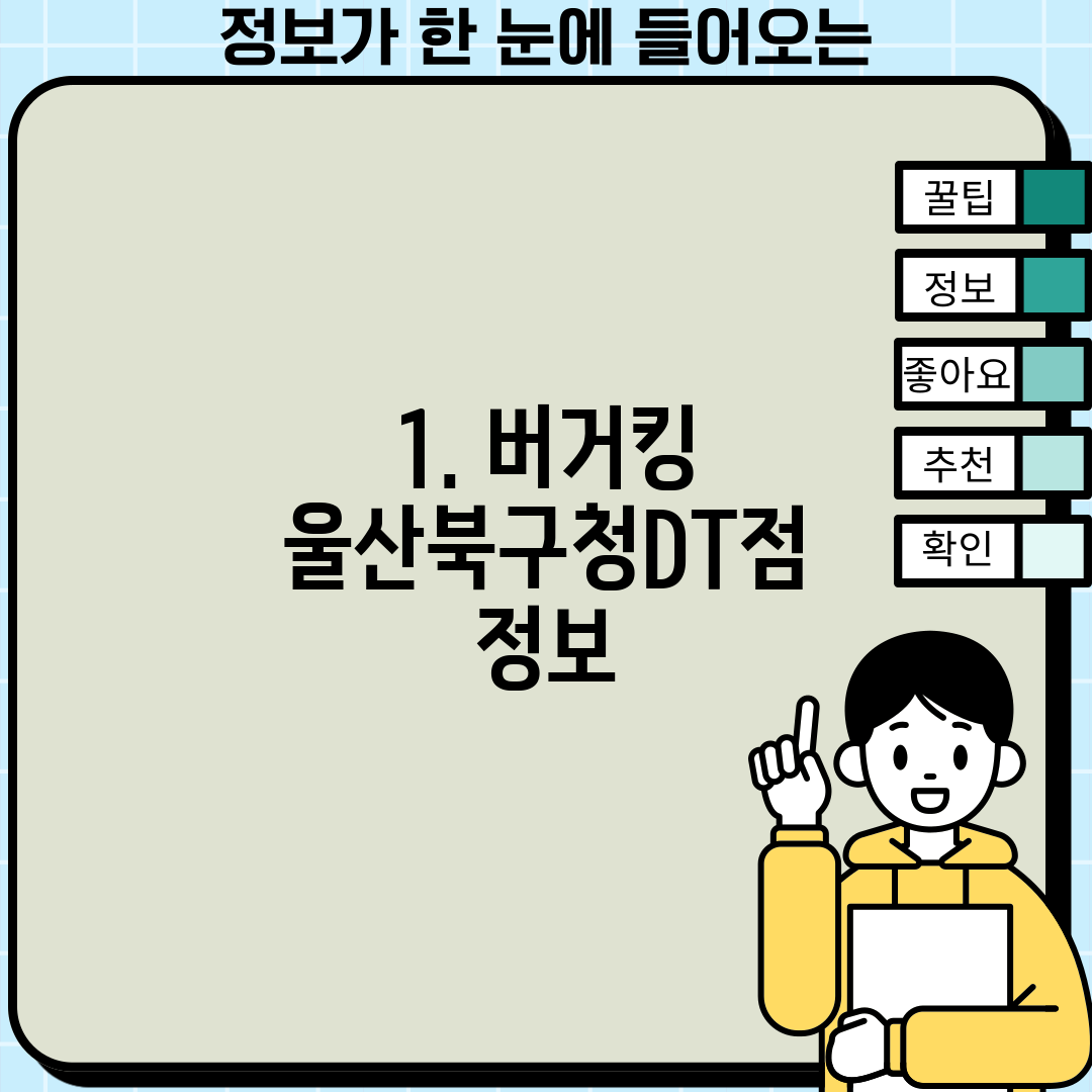 1. 버거킹 울산북구청DT점 정보