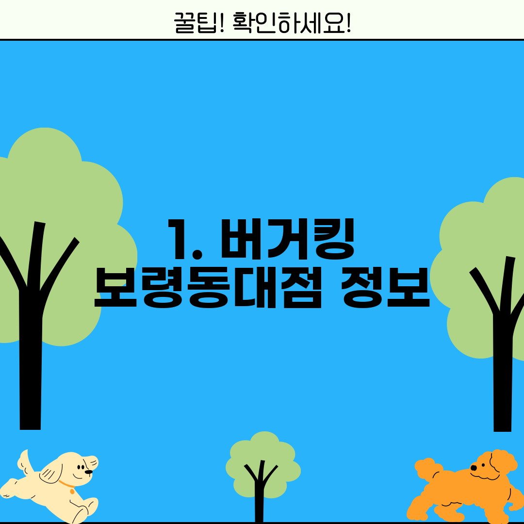 1. 버거킹 보령동대점 정보