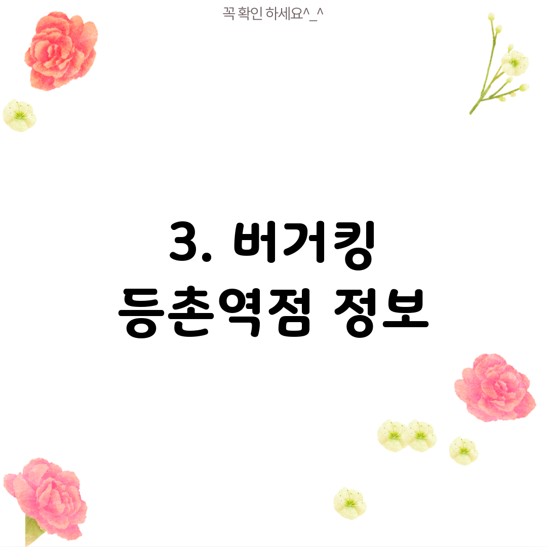 3. 버거킹 등촌역점 정보
