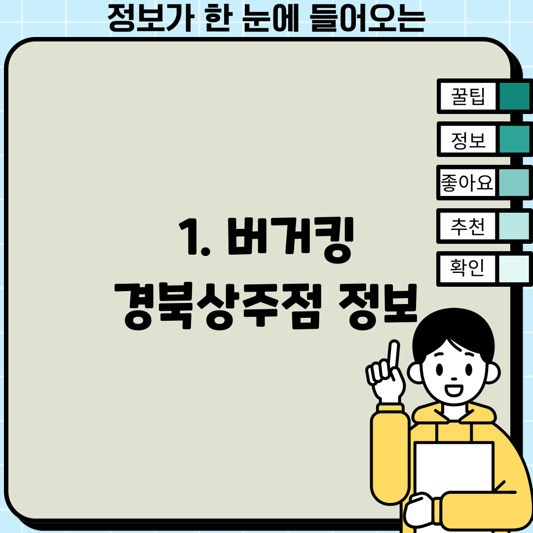 1. 버거킹 경북상주점 정보