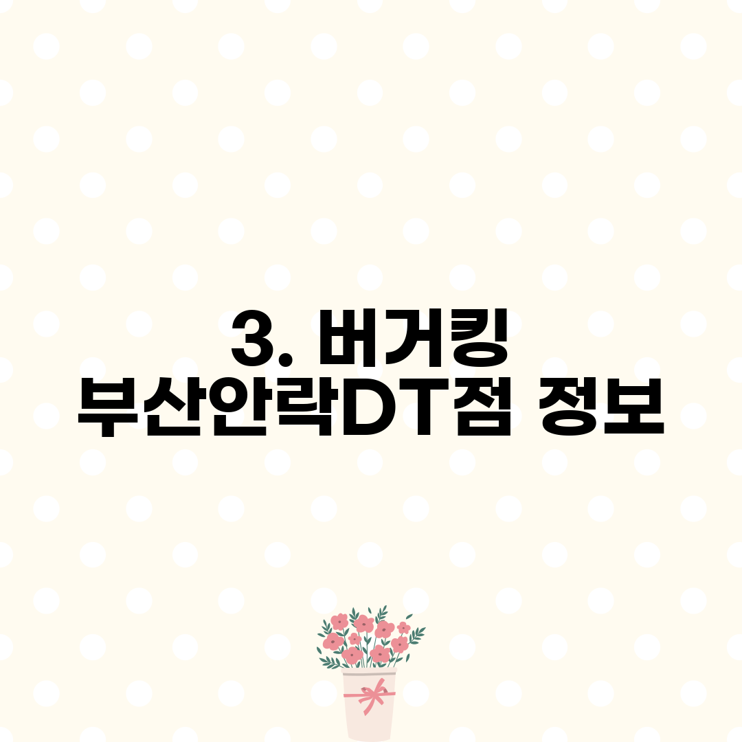 3. 버거킹 부산안락DT점 정보