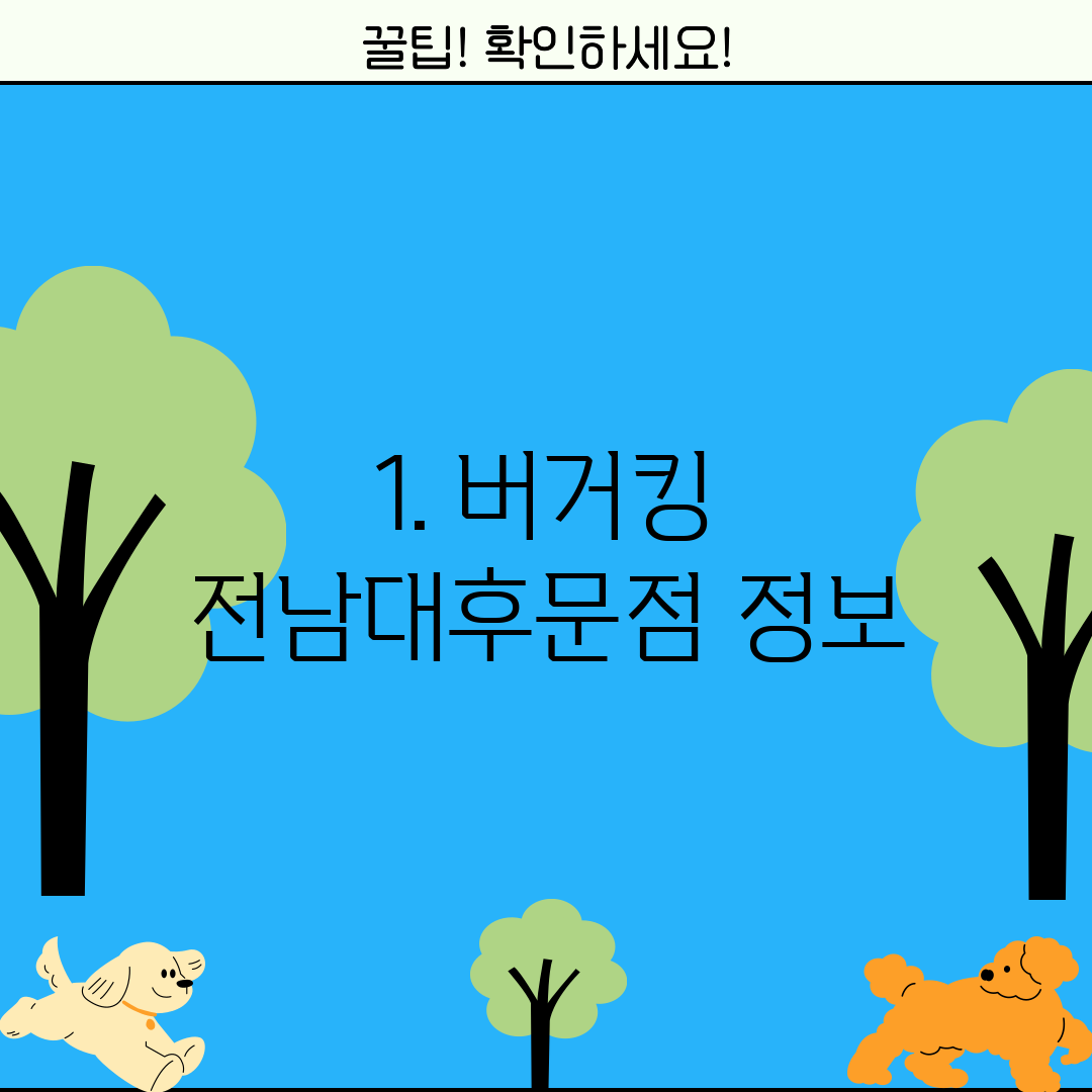 1. 버거킹 전남대후문점 정보