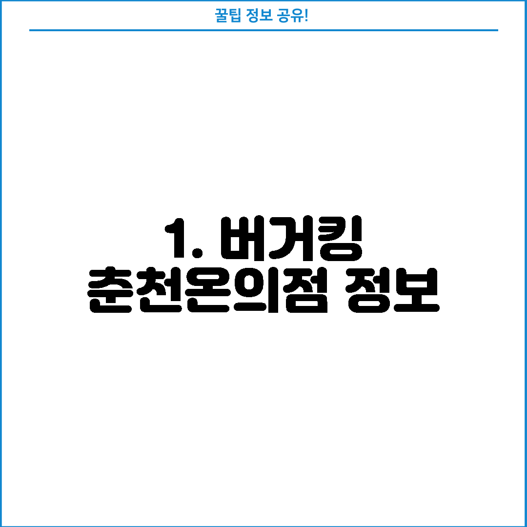 1. 버거킹 춘천온의점 정보