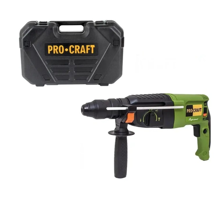 Сетевой перфоратор Procraft BH-1400 мощностью 790 Вт для сверления бетона до 26 мм и металла до 900 об мин для ремонтных работ